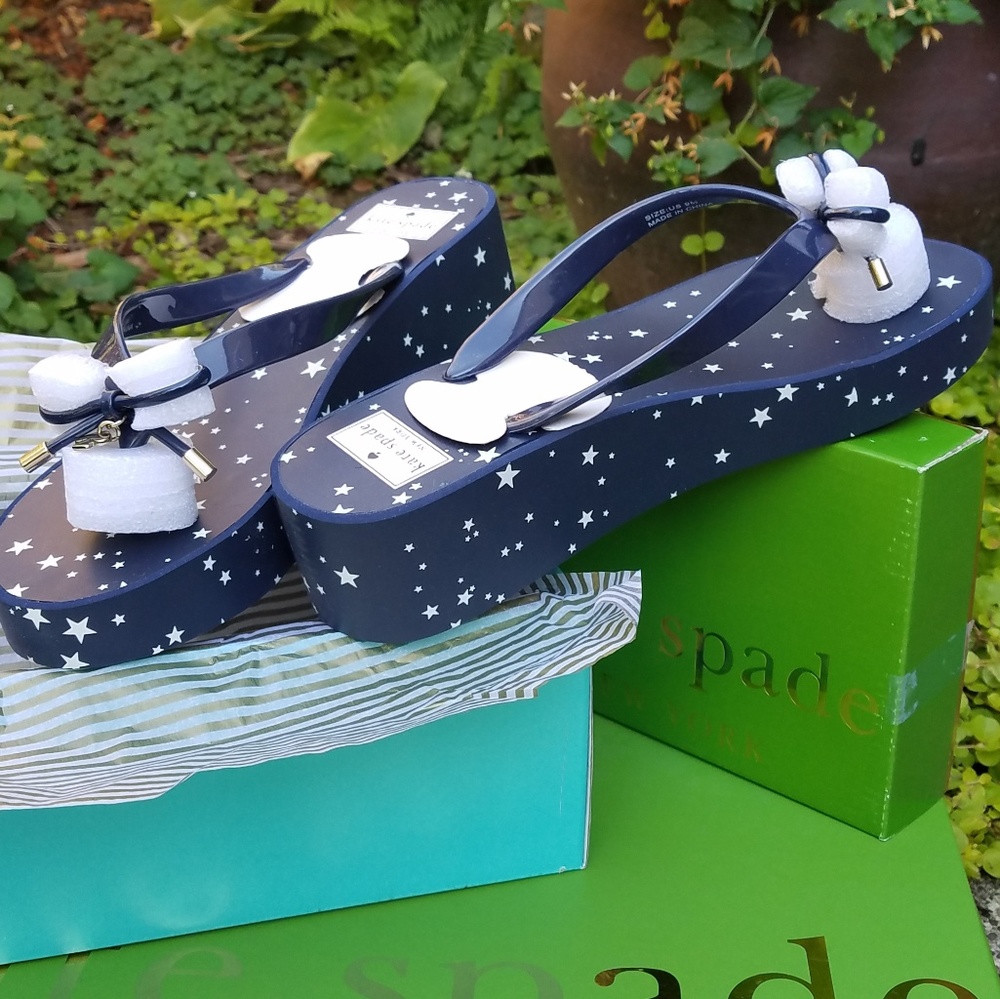 kate spade Rhett Platform Night Sky Flip Flop Sz10 - Picture 8 of 8